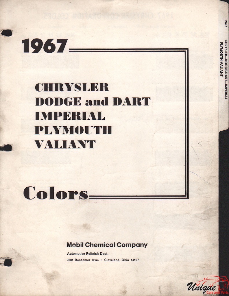 1967 Chrysler Paint Charts Arco 1